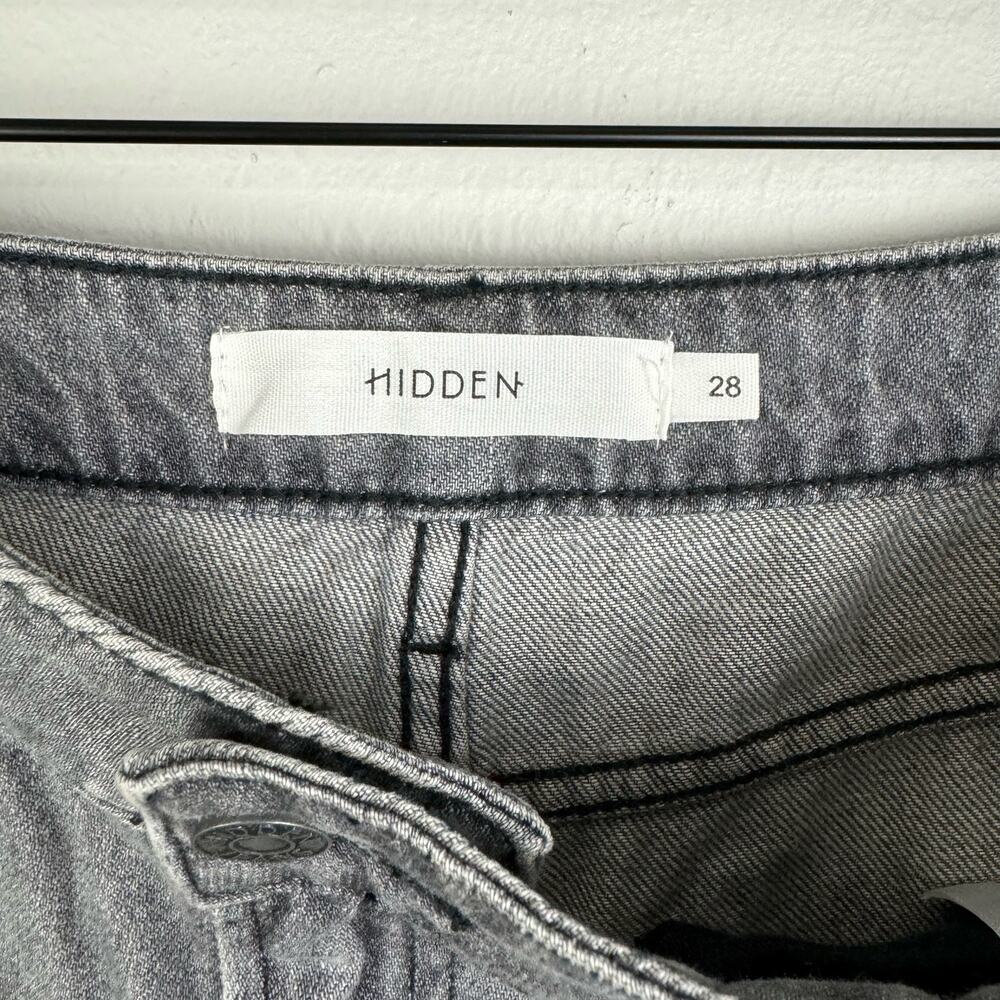 Hidden NWT Happi Flare Grey High Rise Distressed Cotton Jeans - Picture 9 of 10